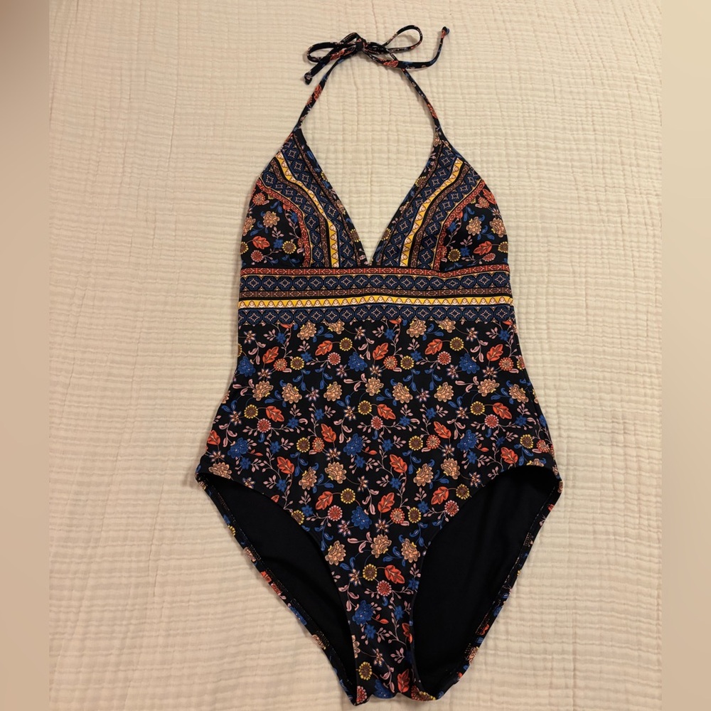 Boden Floral Halter Swim One Piece